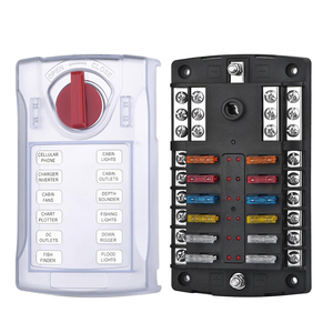 Блок предохранителей 12 Вольт, водонепроницаемая панель предохранителей лодки со светодиодным сигналом, влагостойкая крышка, - Product Image 1