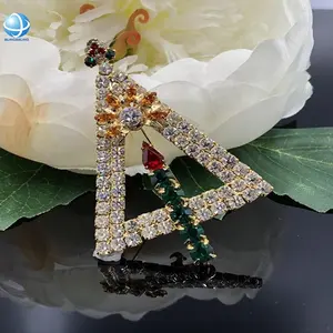 Christmas Brooch Pin Gold Personalized Rhinestone BROOCHES WOMEN'S Alloy Wedding for Festival Celebration Children's Engagement