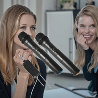 Microphone VHF sans fil, audio de conférence à domicile, télévision, diffusion en direct sur ordinateur, cercle dynamique, microphone un à deux