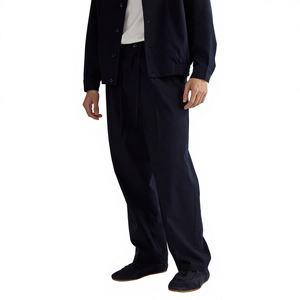Ensemble décontracté <span class=keywords><strong>homme</strong></span> : Blouson de baseball col obsidienne couleur unie, tissé, teint, séchage rapide et pantalon de costume taille élastique - Product Image 3