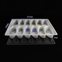 Emballage alimentaire jetable blister PP 12 grilles conception personnalisée boîte en plastique jetable pour nouilles congelées boulettes plateau de boulette PP