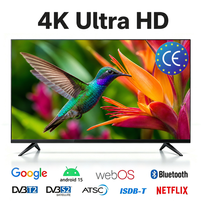 Factory Wholesale 32 43 50 55 65 75 85 100 Inch Led Lcd Smart Android TV & Google Television 60-144hz Tv for Hotel & Home Use