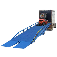 Nouvelle plate-forme de chargement et de déchargement de conteneurs de rampe de chariot élévateur de quai mobile de 8 à 10 tonnes avec engrenage de moteur efficace