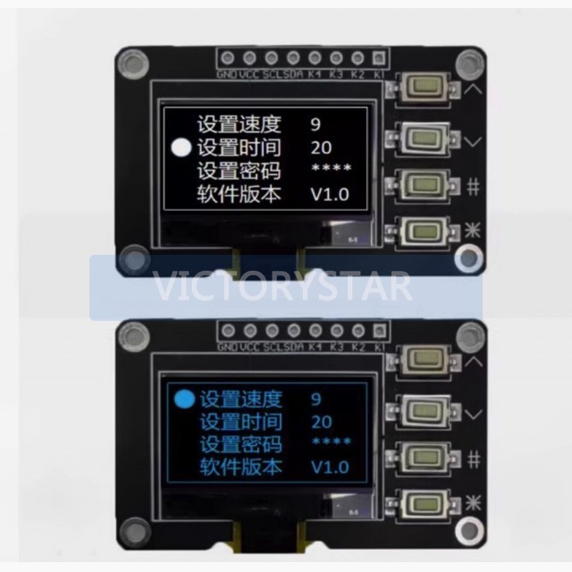 096inch OLED display screen 12864 module with matrix 4 key interface keyboard IIC SSD1315 096   OLED         12864