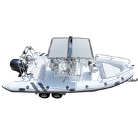 Bateau semi-rigide gonflable en fibre de verre Hypalon certifié CE 680 Rescue pour les aventures en plein air/pêche/visite touristique/recherche