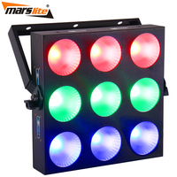 Marslite Projecteur matriciel LED COB RGB 3-en-1 de haute qualité, 9 pièces, 10W, avec fonctions Wash, Beam et Blinder pour DJ, discothèques et éclairages de scène