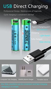 Sûr et durable 1.5V 2500mWh AA Type-C USB batterie au lithium rechargeable pour souris jouets clavier sans fil - Product Image 3