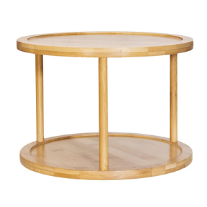 Organizzatore Girevole a Due Livelli in Bambù per Spezie, Lazy Susan, Portaoggetti Rotante per Cucina, Bancone, Tavolo e Dispensa - Product Image 6