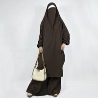 Jilbab 2 pièces avec poches pour jupe Niqab Cordes légères Nida Femmes musulmanes Vente en gros Eid Ramadan Jilbab de prière grande taille