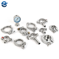 13MHP acier inoxydable 304 rainuré robuste Tri trèfle pince Double boulons sanitaire haute pression Tri pince