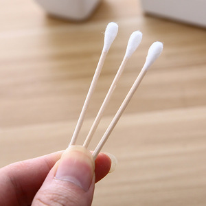Cotons-tiges double extrémité, bâtonnets en bois, cotons-tiges pour le maquillage, boules de coton, cotons-tiges pour le nettoyage des oreilles, coton démaquillant - Product Image 2