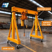 Grue portique mobile manuelle professionnelle de 2 tonnes pour opérations de chargement en entrepôt, grue portique portable personnalisable