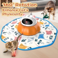 Juguete para Mascotas ODM/OEM, Alfombra de Plumas con Láser Giratorio de 360 Grados, Juguete Interactivo de Cobertura Total para Gatos, Ejercicio Diario para Gatitos en Interiores