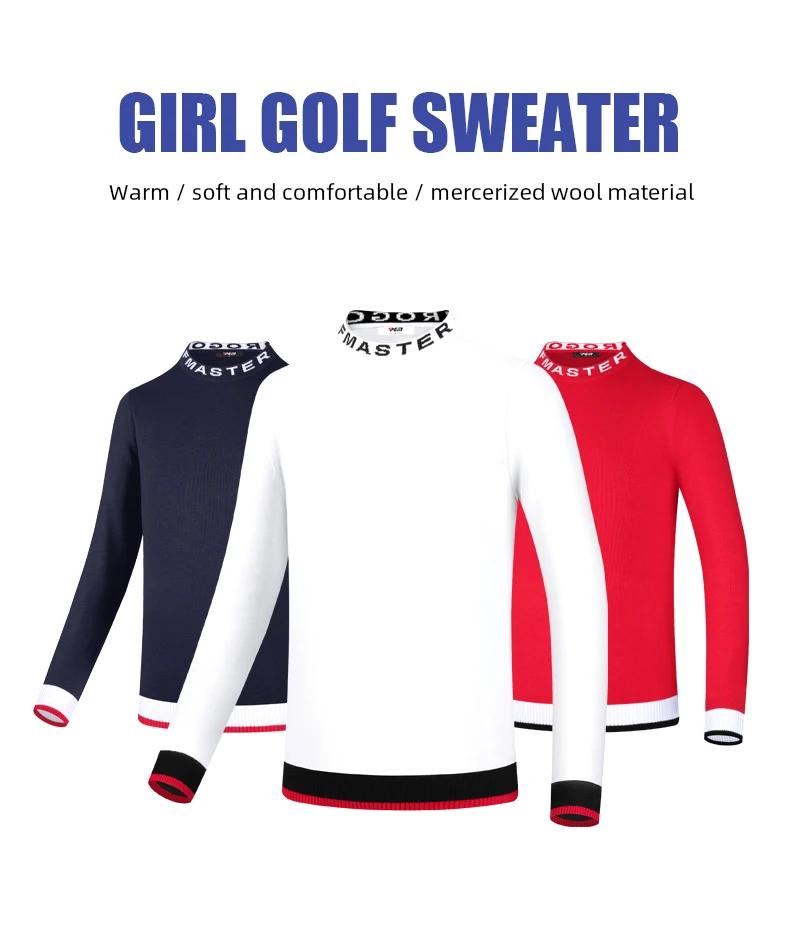 PGM YF448 fashion junor golf sweaters custom winter girl knitted golf pullover