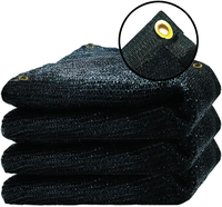 Toile d'ombrage robuste en HDPE noir stabilisée aux UV, filet pare-soleil de jardin, couverture pour plantes, filet d'ombrage extérieur avec œillets, bâche en maille pour terrasse