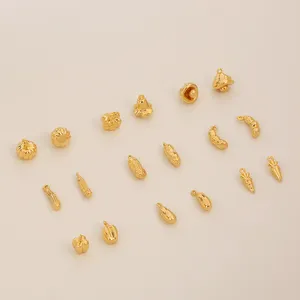 จี้ทอง 18K ชุบทองเหลือง สไตล์ชนบท รูปถั่วลิสง มะเขือยาว ฟักทอง จี้ผักสำหรับทำเครื่องประดับ - Product Image 1