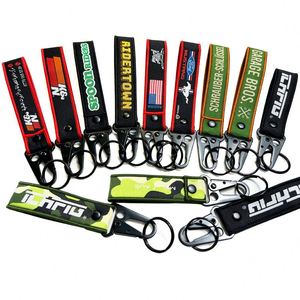 Factory <b>Custom</b> Logo Olecranon Woven <b>Key</b> Carabiner Short Nylon Lanyard Hand Wrist Strap Promotional Keychains & Carabiners - Product Image 3