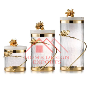 Uso al por mayor precio más bajo vidrio azúcar tarro bote para la venta craquelado vidrio alimentos bote con tapas para equipo de cocina - Product Image 4