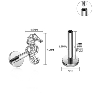G23 Titan 16G Xỏ Khuyên Tai Đinh Vít Lại Bông Tai De Titanio Ragus Helix Daith Thùy Bông Tai Nội Bộ Chủ Đề Labret - Product Image 2