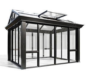 <span class=keywords><strong>Serre</strong></span> moderne en aluminium pour extérieur, toit plat, véranda, véranda avec verre trempé pour villas, hôtels et cours - Product Image 3