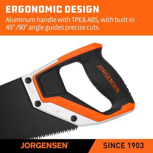 Sierra de mano profesional JORGENSEN de 20 pulgadas con revestimiento negro para cortar, recortar, jardinería, carpintería, paneles de yeso y tuberías de plástico - Product Image 4