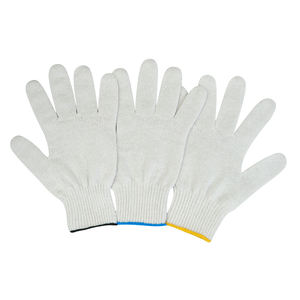 Guantes de Algodón de 30g/Par a Bajo Precio, Populares, Amarillos, con Borde Mecanizado, Duraderos, de Punto, Guantes de Algodón Natural Blanco, Antideslizantes - Product Image 3