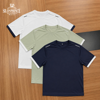 Haisay Ensemble de course léger et respirant pour homme, haut à manches courtes color block, short de sport à taille élastique et bande latérale