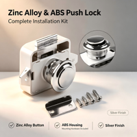 Loquet à poussoir lisse en alliage de zinc et ABS, sans clé, pour porte d'armoire de camping-car, plusieurs couleurs, joint personnalisé