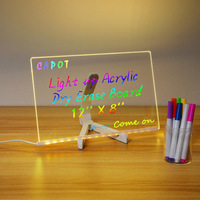 Tableau d'écriture numérique lumineux fluorescent effaçable pour enfants, en acrylique, pour messages et dessins, idéal pour l'écriture transfrontalière