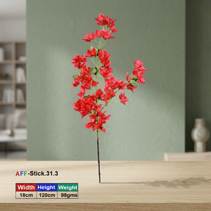 Flores Artificiales Rojas, Ramas de Buganvilla de Seda, AFF Stick 31.3 - Product Image 2