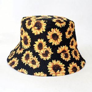 Wholesale 5-Panel Breathable Sun Protection <b>Reversible</b> Custom Printed Sunflower Fisherman <b>Bucket</b> <b>Hat</b> 100% Cotton - Product Image 4