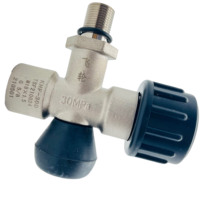 Vanne SCBA KHF-30D pour équipement de lutte contre l'incendie, 30 MPa, 3 mm, pour appareil respiratoire à air comprimé, avec système de verrouillage automatique et autoportant