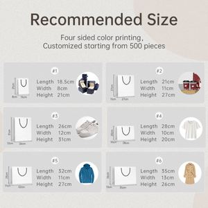 Sacs en papier kraft à poignée imprimés de luxe en gros, recyclables, pour la vente au détail, logo de marque de vêtements, sacs d'emballage personnalisés pour les achats - Product Image 3