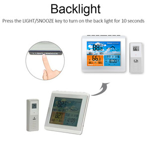 Thiết Kế Mới Không Dây Kỹ Thuật Số Dự Báo Thời Tiết Với Màn Hình LCD Đầy Màu Sắc Đèn Nền Báo Động Lịch Bàn Đồng Hồ Cho Trong Nhà Và Ngoài Trời - Product Image 3