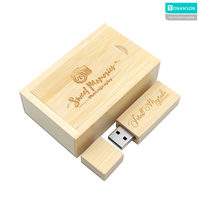 Clé USB en bois avec boîte clé USB U disque cadeau Logo personnalisé clé USB en bois vente en gros