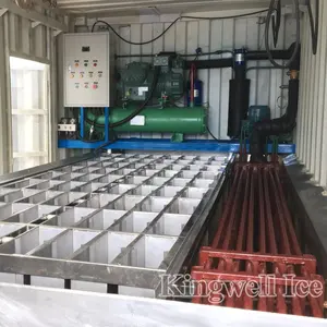 Kingwell 20ft 40ft Containerized Ice Block Bar Making Machine Mobile For Africa