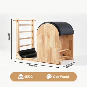 Equipo <span class=keywords><strong>de</strong></span> Yoga y Pilates: Reformer <span class=keywords><strong>de</strong></span> Madera <span class=keywords><strong>de</strong></span> <span class=keywords><strong>Roble</strong></span> Equilibrado, Escalera y Barril <span class=keywords><strong>de</strong></span> Pilates <span class=keywords><strong>de</strong></span> Madera <span class=keywords><strong>de</strong></span> <span class=keywords><strong>Roble</strong></span> - Product Image 2