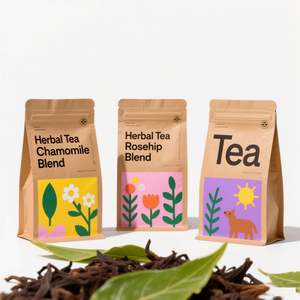 Bolsa de Papel de Aluminio Mylar con Cierre Hermético, Personalizada, Ecológica, de Grado Alimenticio, para Té Suelto - Product Image 2