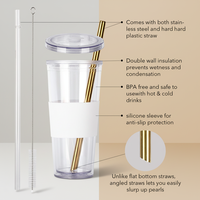 Tasse à thé au lait personnalisé de 700ml/24oz Bubble Pearl gobelet en plastique réutilisable à double paroi avec paille pour cadeaux et verres