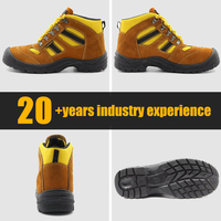 Chaussures de sécurité sportives Tiger Master mi-montantes en cuir suédé antidérapant avec semelle en PU et embout en acier anti-perforation pour hommes – Prix abordable