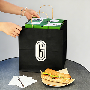 Bolsa <span class=keywords><strong>de</strong></span> Papel Kraft Marrón con Logotipo Personalizado |   Asas Reforzadas y 100% Reciclables |   Empaques al por Mayor para Venta al Público y Comida para Llevar - Product Image 6