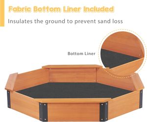 Couverture de <span class=keywords><strong>bac</strong></span> à <span class=keywords><strong>sable</strong></span> 64''x56''x8.5'' pour enfants de 0 à 24 mois, <span class=keywords><strong>bac</strong></span> à <span class=keywords><strong>sable</strong></span> en bois pour jeux en plein air, grand <span class=keywords><strong>bac</strong></span> à <span class=keywords><strong>sable</strong></span> avec 4 bancs, installation rapide et facile - Product Image 6