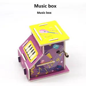 Baohe กล่องดนตรีแบบทำมือชุดกระดาษแข็งรูปการ์ตูนเด็กนักเรียนระดับประถมเทคโนโลยีวิทยาศาสตร์ระดับหัตถกรรมวิทยาศาสตร์ขนาดเล็ก - Product Image 2