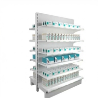 Étagères de présentation en métal personnalisées pour pharmacie, gondole médicale à 5 niveaux pour l'aménagement intérieur des pharmacies