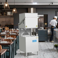 Lave-vaisselle commercial entièrement automatique certifié, type hotte professionnelle pour utilisation en restauration, avec service OEM CE ETL disponible