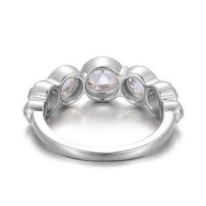 Anillo de Oro Blanco Sólido de 18k y 14k con Moissanita DEF VVS, Diseño Nuevo, Joyería de Moda, Anillos Personalizados, Anillos de Compromiso para Mujeres y Hombres - Product Image 3