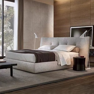 Moderno tessuto in lino di cotone color crema imbottito con <span class=keywords><strong>letto</strong></span> King Size con <span class=keywords><strong>testiera</strong></span> <span class=keywords><strong>letto</strong></span> <span class=keywords><strong>letto</strong></span> <span class=keywords><strong>180</strong></span> matrimoniale Set <span class=keywords><strong>letto</strong></span> matrimoniale camera da <span class=keywords><strong>letto</strong></span> mobili - Product Image 4