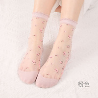 Collants en soie de verre pour femmes, bas en coton, collants fins en soie de cristal, chaussettes mi-mollet pour femmes