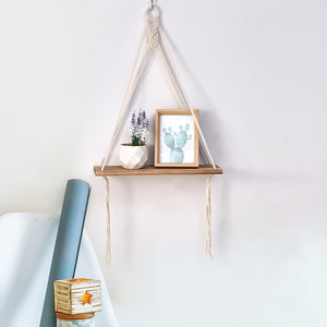 <span class=keywords><strong>Tapisserie</strong></span> murale en corde de coton faite à la main de style bohème, étagère de rangement pour le salon, décoration de la maison - Product Image 2