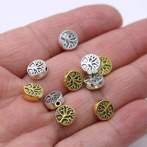 Accessori per Gioielli Fai-da-Te, Perline Distanziatrici Vintage in Lega da 8mm con Albero della Vita per Creazione di Gioielli - Product Image 1